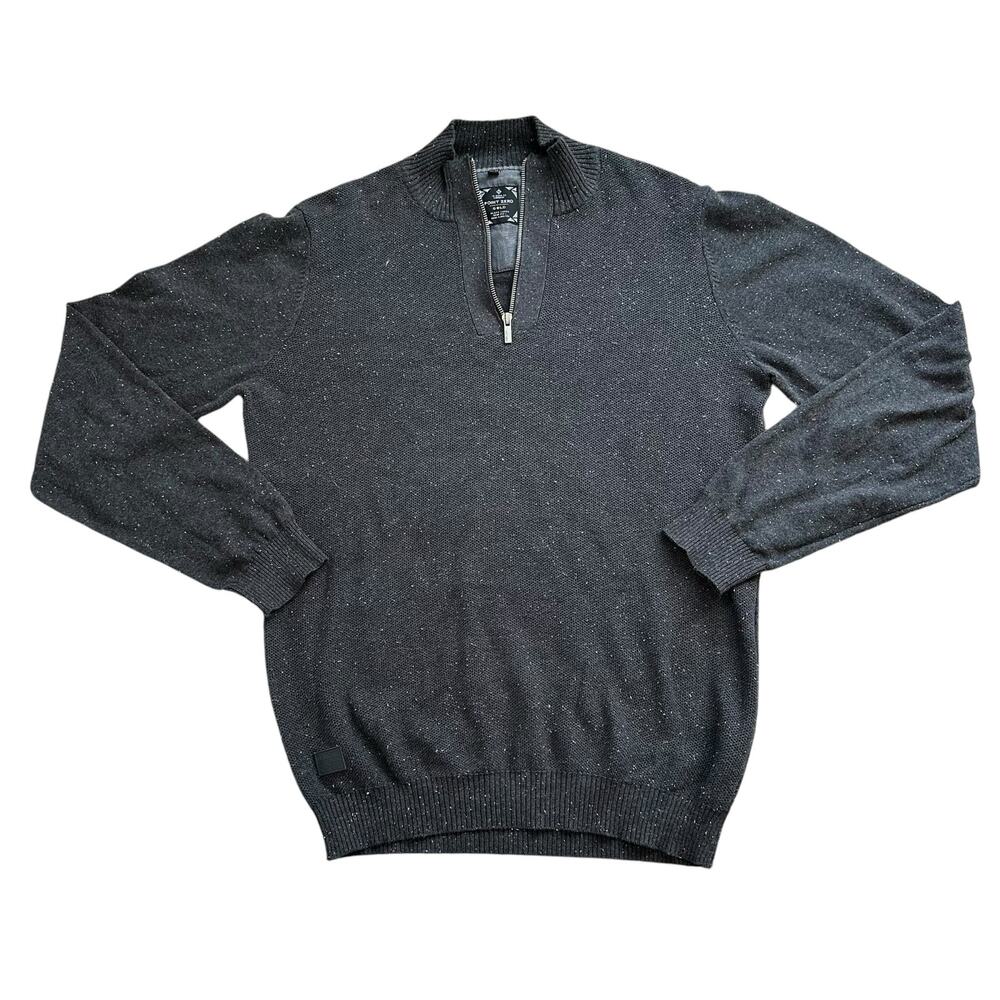 Point Zero charcoal gray knit quarter zip pullover size M Mens